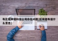 布比区块链科技公司存在问题[区块链布道什么意思]