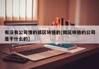 有没有公司懂的搞区块链的[做区块链的公司是干什么的]