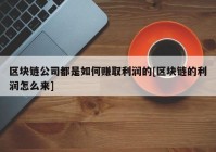 区块链公司都是如何赚取利润的[区块链的利润怎么来]